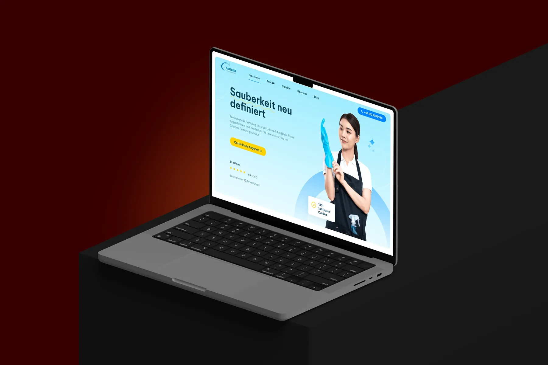 Webseite von Gatterer Reinigungsservice auf dem Laptop